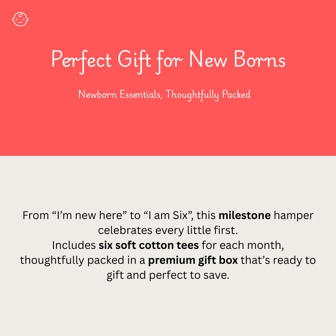 Growing Joy Hamper – Newborn Monthly Milestone tees (0-6 months)