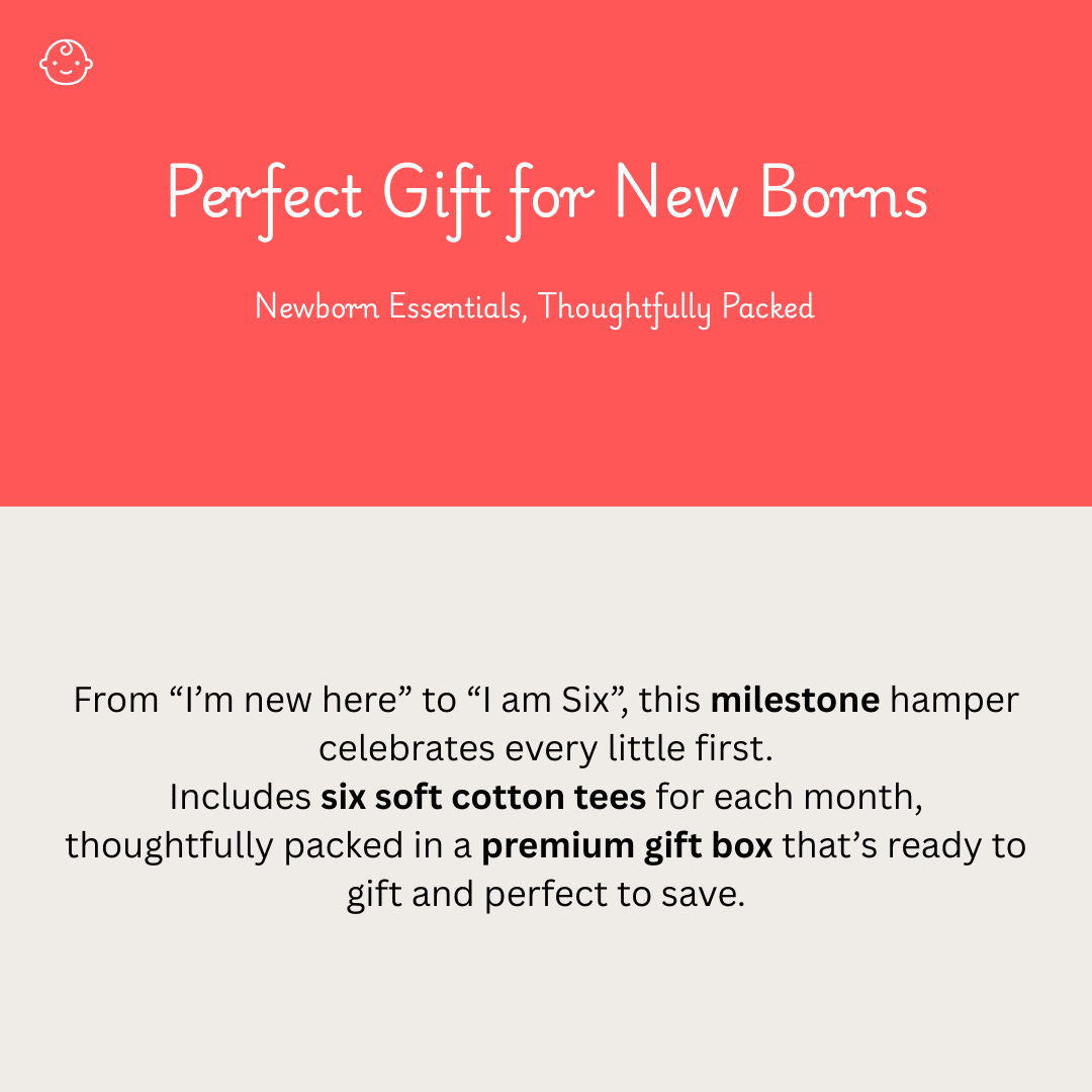 Growing Joy Hamper – Newborn Monthly Milestone tees (0-6 months)