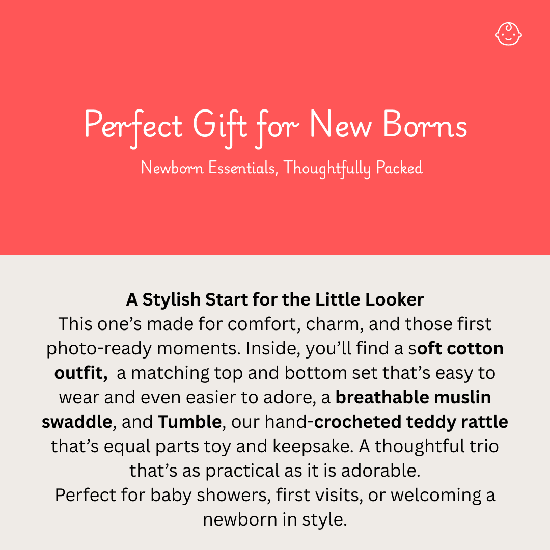 The Little Looker (6pcs) – 6 in 1 Unisex Newborn Baby Outfit & Gift Hamper