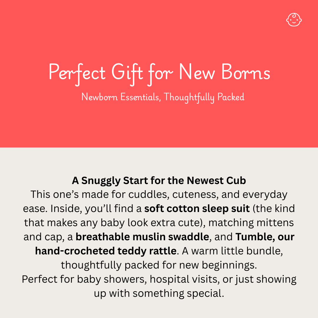 The Cosy Cub – 5 in 1 Unisex Newborn Baby Outfit & Gift Hamper