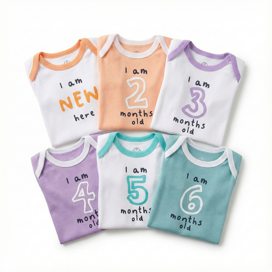 Growing Joy Hamper – Newborn Monthly Milestone tees (0-6 months)