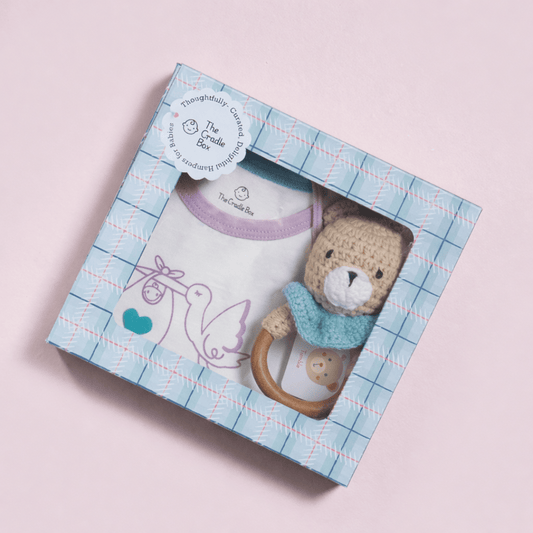 Just Arrived (Tumble) – 2 piece Unisex Newborn Gift Hamper