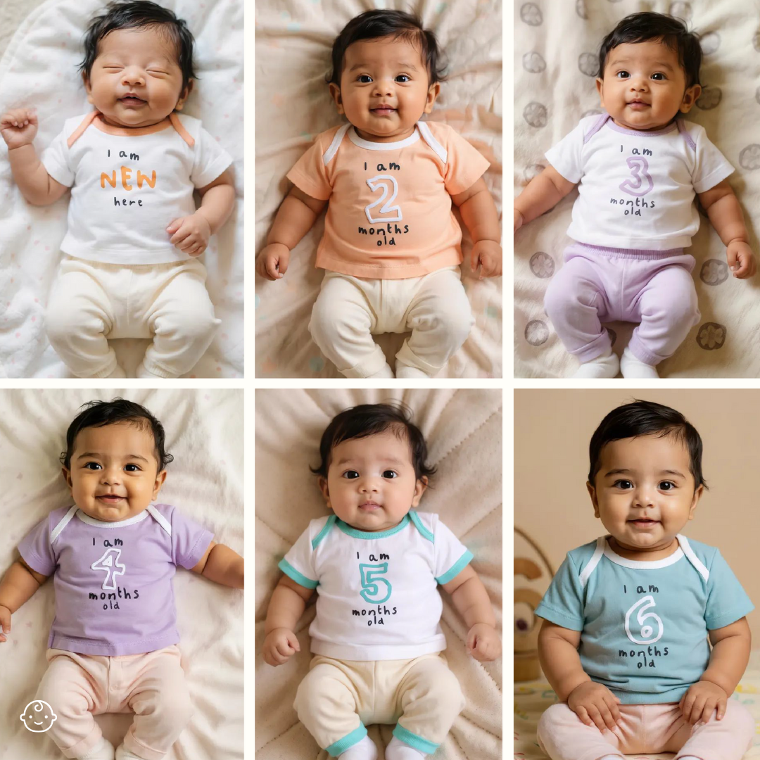 Growing Joy Hamper – Newborn Monthly Milestone tees (0-6 months)