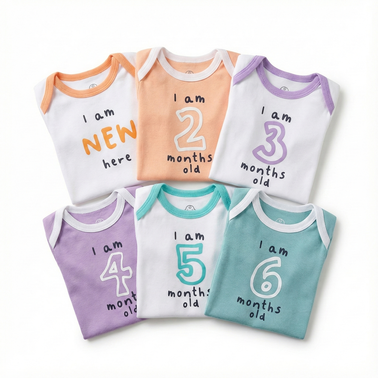 Growing Joy Hamper – Newborn Monthly Milestone tees (0-6 months)